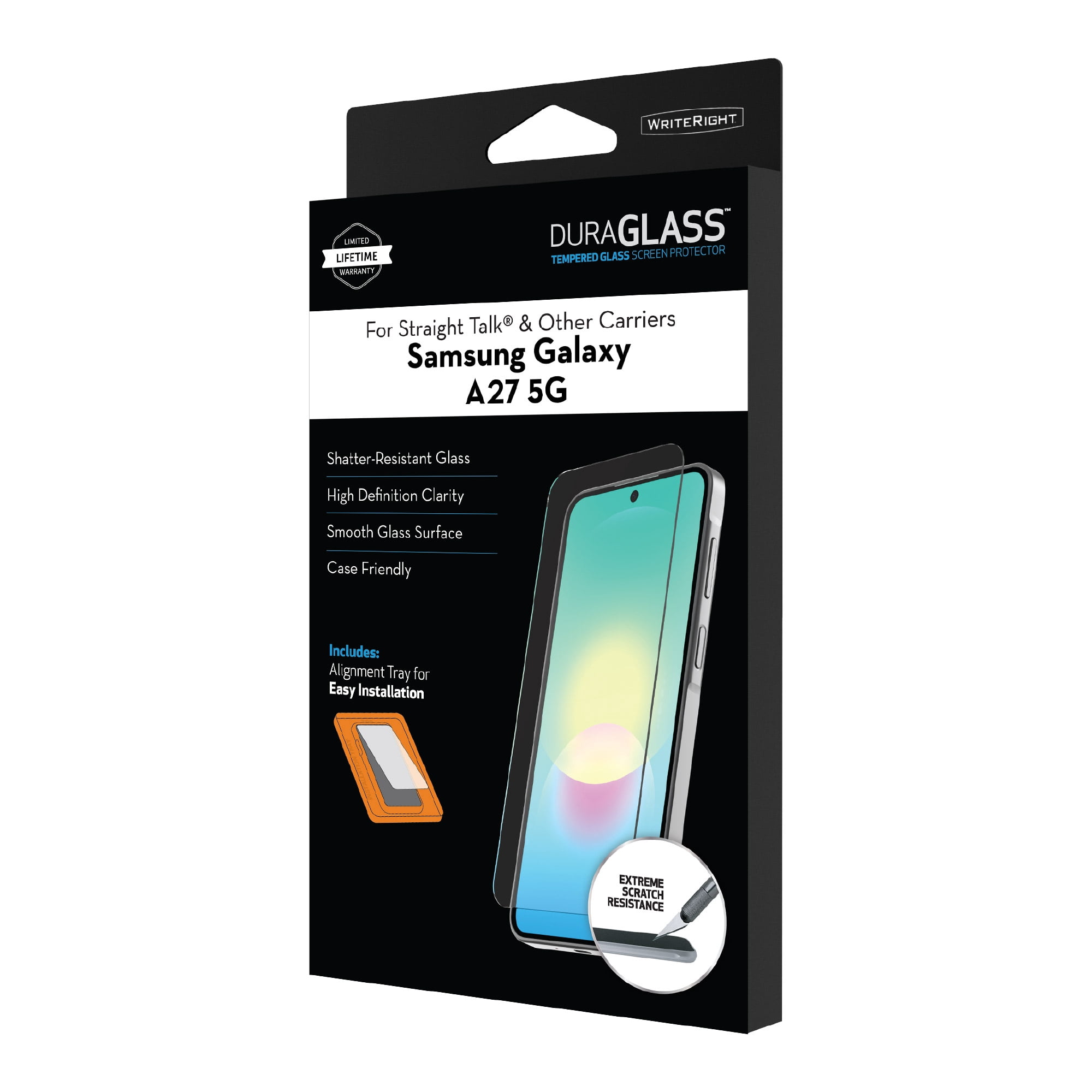 DuraGlass Tempered Glass Screen Protector for Samsung Galaxy A27 5G with Quick Application Tray