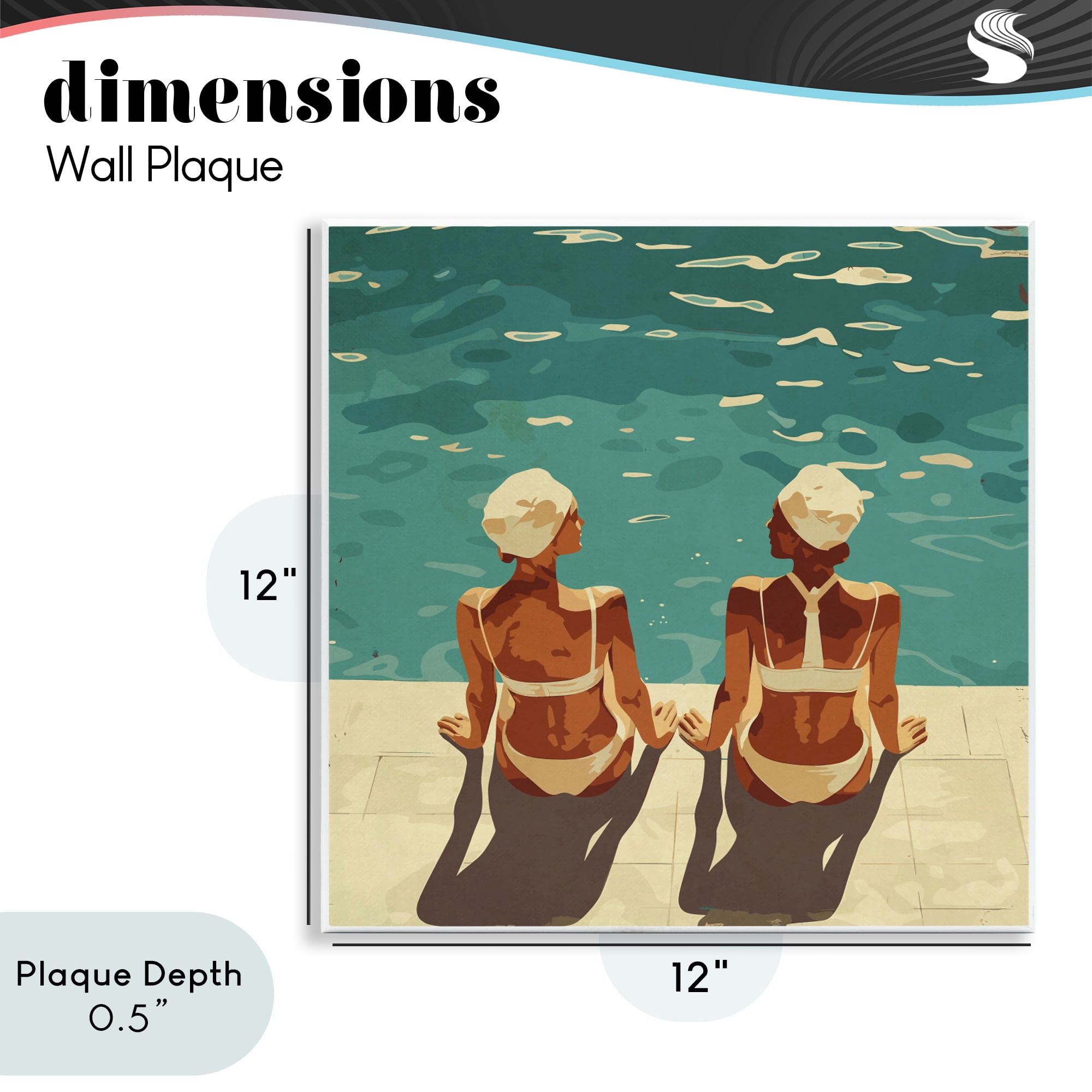 Stupell Industries Swimmer Friends Duo Wall Plaque Art, design by Layla Oz