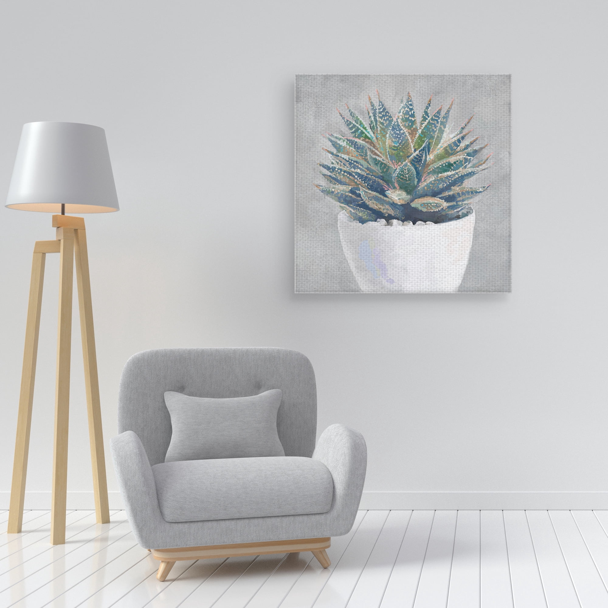 Masterpiece Art Gallery Potted Succulent I By Studio Arts Canvas Art Print 24" x 24"