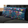 thumbnail image 2 of Ambesonne Colorful Throw Pillow Cover 4 Pack, 18 Birthday Balloons, 24", Blue and White, 2 of 6