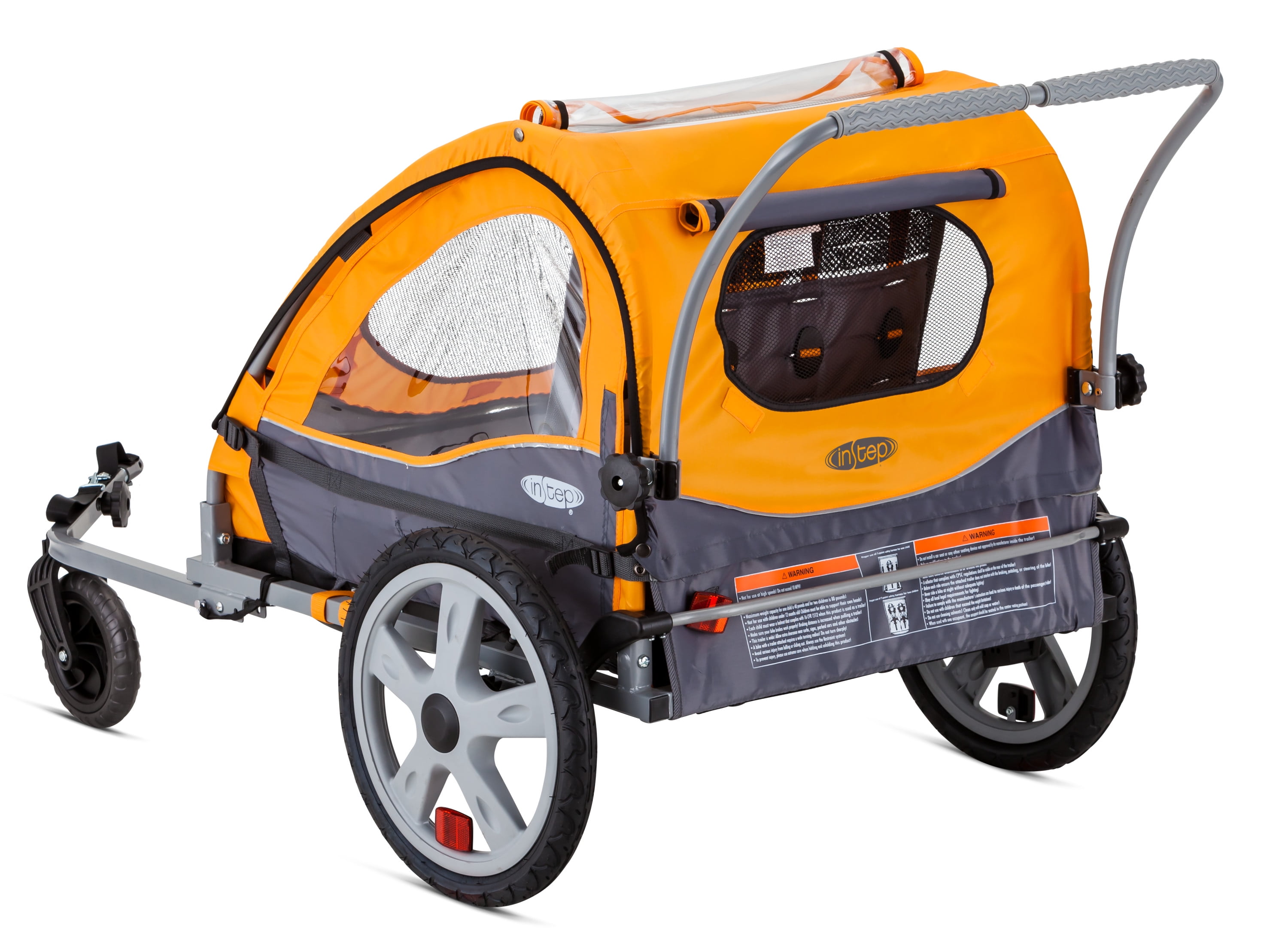 InStep Sierra Double Bicycle Trailer 20 inch wheels folding frame orange