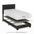 thumbnail image 4 of Furinno Pessac Upholstered Bed Frame, Black PU Leather, Twin XL, 4 of 6