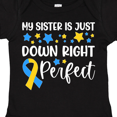 thumbnail image 4 of Inktastic My Sister is Just Down Right Perfect Down Syndrome Awareness Ribbon Boys or Girls Baby Bodysuit, 4 of 5