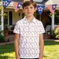 thumbnail image 5 of CAIVO Blouse Casual Button Front Graphic Shirt For Boys Comfortable Fit Knit Tops With Print For Everyday Wear Turndown Collar Solid Color Leisure Tops, 5 of 5