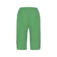 thumbnail image 3 of BLCHUNen Pants for Women Knee Length Pants Striped Lightweight Loose Breathable Casual Home Lounge Summer Pants with Pockets, 3 of 5