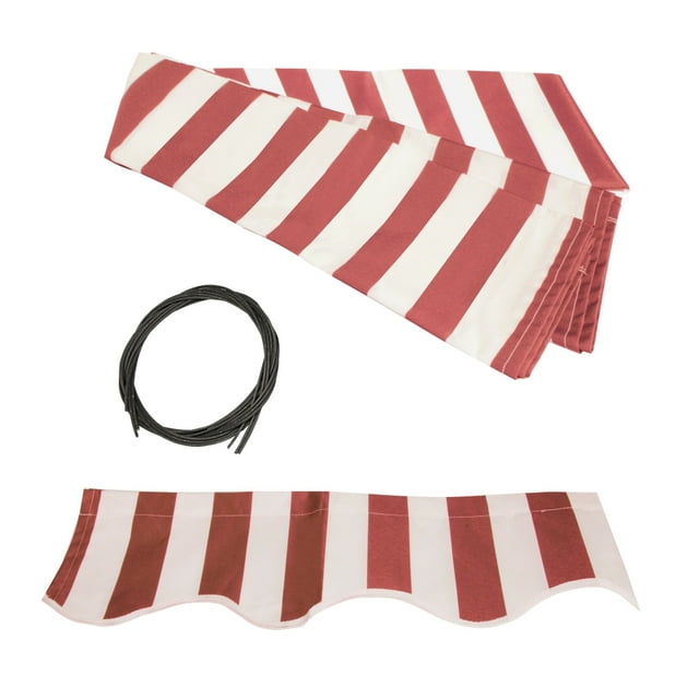 ALEKO Auvent Rétractable 6.5x5 Pieds Remplacement de Tissu, Couleur Rayée Rouge et Blanc