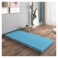 thumbnail image 1 of Futon Mattress Blue Thick Foam Folding Guest Bed Mat With Removable Cover 80x200x8 Cm For Office Home And Travel, 1 of 5
