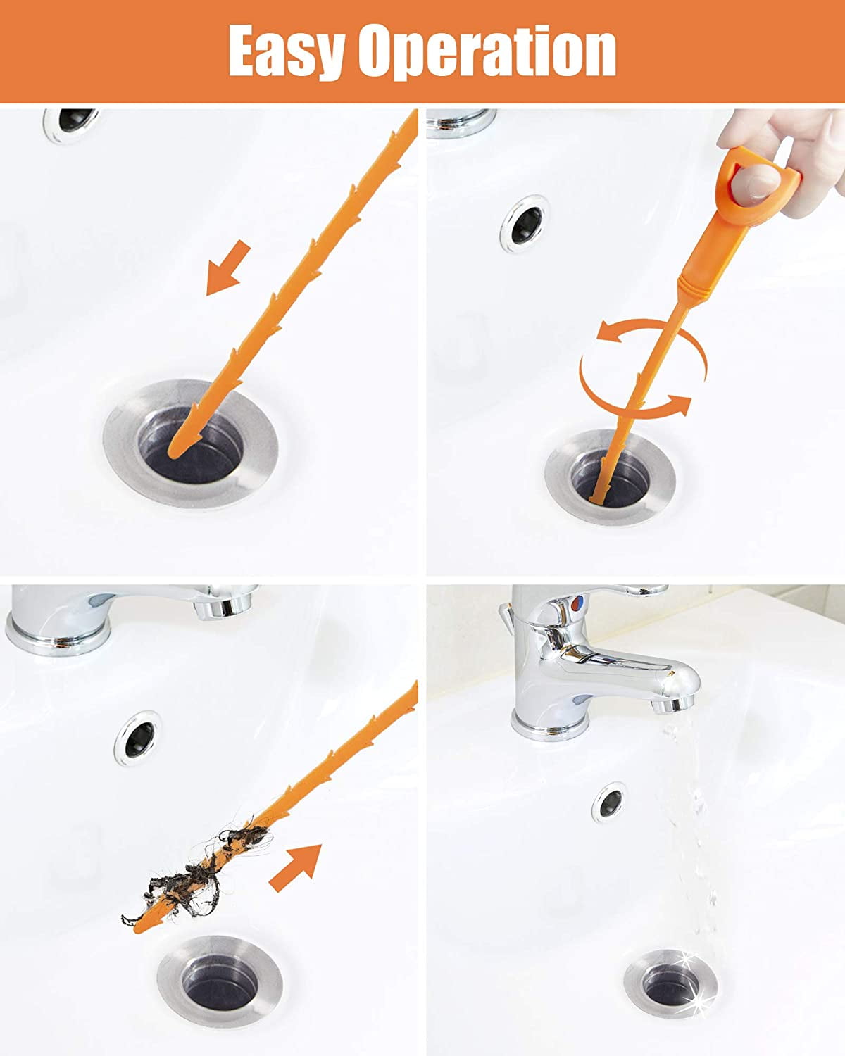 Liboyixi 6 in1 Drain Clog Remover Tool, Sink Snake Cleaner Drain Auger  Sewer toilet dredge, Snake