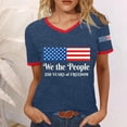 thumbnail image 2 of IDOCLOTHES 4th of July V Neck T Shirts for Women Vintage 250 Years of Freedom 250 Anniversary USA Flag Tshirts Loose Fitted Short Sleeve Patriotic Tee Shirt Tops Dark Blue, XXL, 2 of 5