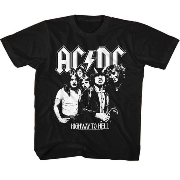 AC/DC BW Highway Photo Black Youth T-Shirt