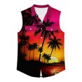 thumbnail image 4 of Noric Men's Sleeveless Hawaiian Shirt Print Button Up Tank Tops Loose Fit Beach Vest for Summer Holiday, 4 of 6