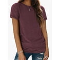 thumbnail image 3 of Womens Short Sleeve Basic Shirts Crewneck Tees Loose Fit Fashion Tops Casual Summer Clothes, 3 of 7