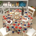 thumbnail image 6 of Fourth of July Tablecloth Round 60 Inch Independence Day Patriotic Decoration Outdoor Table Cloth Memorial Day American Fag Table Cover for Dining Kitchen Holiday Party Picnic Indoor Home Decor, 6 of 6