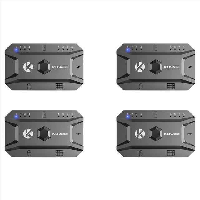 4X Bluetooth Hub USB 5.0 Convertidor de Teclado y Mouse con Cable A Adaptador de Concentrador InaláMbrico Compatible con 8 Dispositivos para Tableta, Computadora PortáTil, MóVil