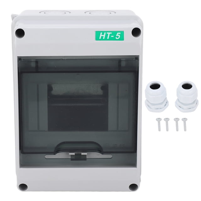Caja de protección para disyuntores de PC, IP65, impermeable, de 5 vías, con cubierta transparente, para uso en interiores y exteriores