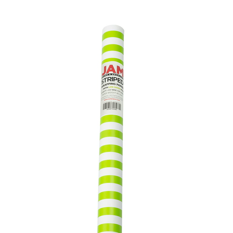 Jam Paper Gift Wrap - Glossy Wrapping Paper - 25 Sq ft - Lime Green - Roll Sold Individually