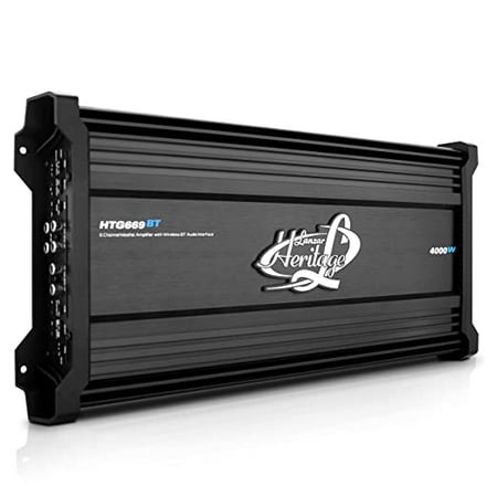 Lanzar 6-Channel Car Audio Amplifier Wireless Bluetooth Audio Interface  2 Ohm Stereo Stable  Black