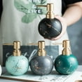 thumbnail image 4 of Marble Pattern Design Soap Dispenser With Pump, Refillable Lotion Dispenser For Bathroom Vanity Countertop, Ceramic Shampoo Dispenser-black-300ml/10.6oz, 4 of 6