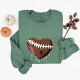 thumbnail image 5 of Gamivast Crewneck Sweatshirts Women Heart Football Stitching Graphic Print Crew Neck Long Sleeve Pullover Tops Soft Basic Casual Athletic Wear, 5 of 5
