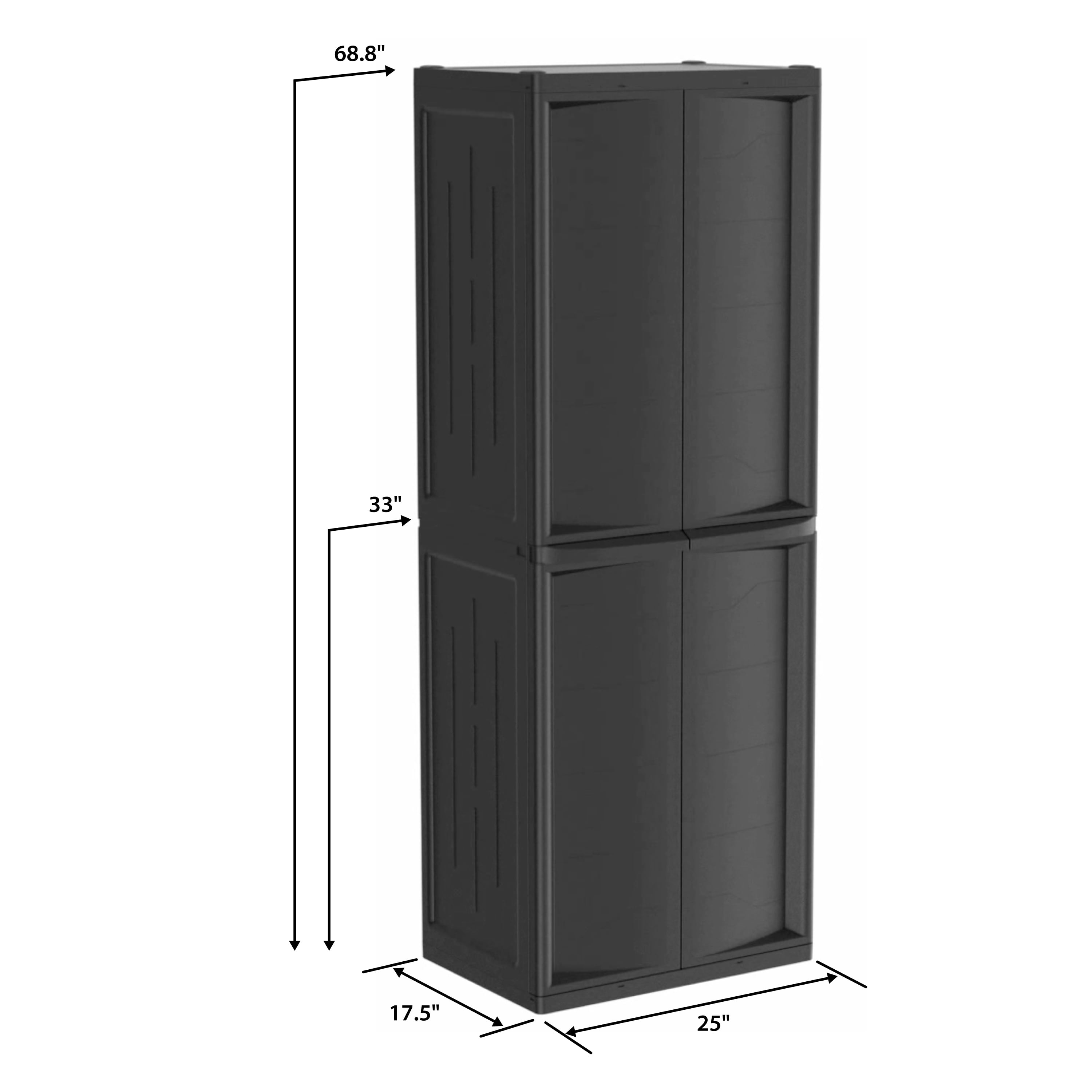 Hyper Tough Plastic 4-Shelf Garage Storage Utility Cabinet, Black Finish