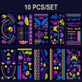 thumbnail image 1 of Pegatinas luminosas para tatuajes temporales, tatuajes fluorescentes, resistentes al agua, araña/Flor, arte corporal para brazo, Bar nocturno, fiesta, 1 of 4