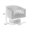 thumbnail image 6 of Swivel Accent Chair- Barrel Channel Stitched Velvet- Teal Blue, 6 of 10