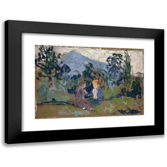 Ernst Schiess 14x11 Black Modern Framed Museum Art Print Titled - Children in the Countryside