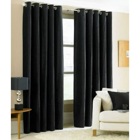 Blackout Curtains 84 Length (#32) Hotel Quality SILVER Grommet Top, FAUX SILK 1 PANEL BLACK SOLID THERMAL FOAM LINED BLACKOUT HEAVY THICK WINDOW CURTAIN DRAPES GROMMETS 84