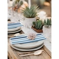 thumbnail image 5 of Blue Stripe Cloth Napkins Set of 8 Reusable Dinner Napkins, Ombre Geometric Farmhouse Vertical Striped Cocktail Napkin Washable Table Napkins for Wedding/Holiday Party/Baby Shower 20"x20", 5 of 7