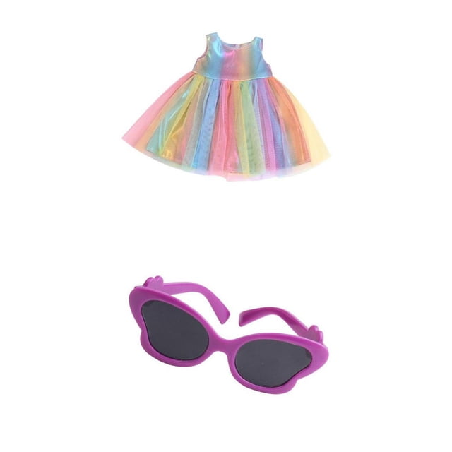 Vestidos de colores para muñecas con gafas de sol Sunnimix 18 pulgadas Falda de muñeca americana