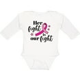 thumbnail image 3 of Inktastic Breast Cancer Awareness Her Fight is our fight Boys or Girls Long Sleeve Baby Bodysuit, 3 of 5