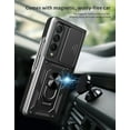 thumbnail image 3 of SOATUTO For Samsung Galaxy Z Fold 4 5G Case with Hinge Protection, Built-in Card Holder & Kickstand & Slide Camera Cover Fit Magnetic Car Mount Holder Case for Samsung Galaxy Z Fold 4 2022 - Black, 3 of 8