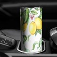 thumbnail image 3 of 20oz Yellow Lemon Fruit Leaves White Pattern Skinny Tumblers Stainless Steel Tumbler with Lid and Straw,Vacuum Insulated Double Wall Travel Tumbler Cups with Cleaning Brush for Coffee,Tea, 3 of 6