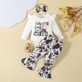 thumbnail image 3 of OBEEII Infant Toddler Girls Long Sleeve Romper and Pants Cute Printed Fall Winter Outfits Baby Cake Smash Birthday Outfits with Headband, 3 of 10