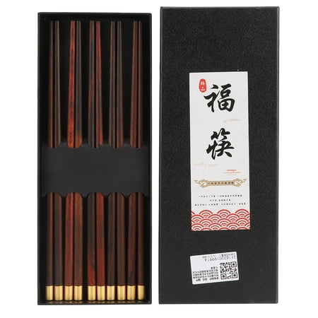 

5 Pairs/Set Reusable Bamboo Chopsticks For Japanese Sushi Food Tableware Bamboo Chopstick Wood Healthy Natural Chop Sticks Set Lightweight Reusable Chopsticks[Dalbergia Cochinchinensis]