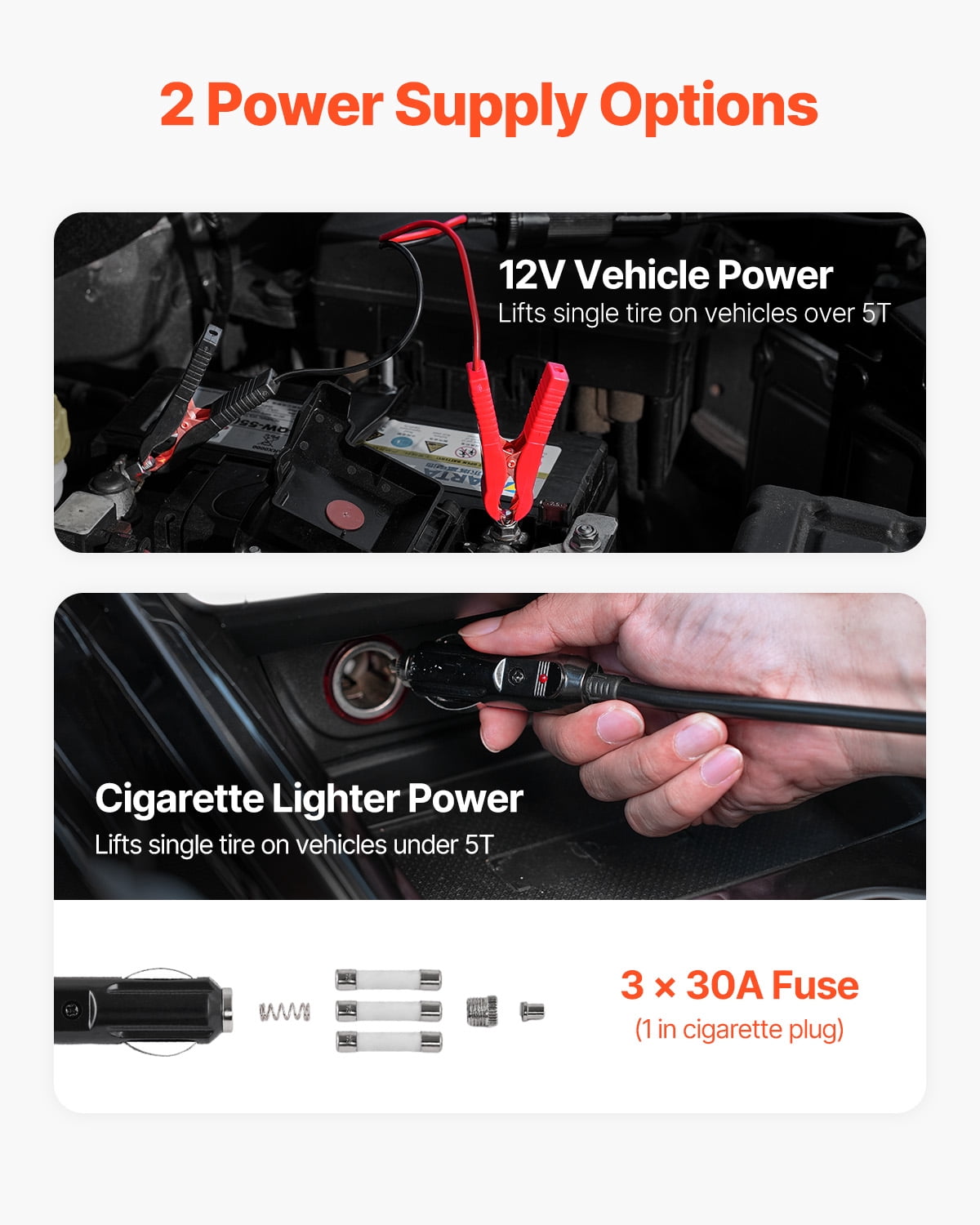 VEVOR Electric Car Jack, 5 Tons /11000 lbs, Electric Scissor Jack with Built-In Inflator, 12V Tire Change Replacement with Electric Impact Wrench & LED Light, Portable Jack kit for Sedan, SUV, Truck