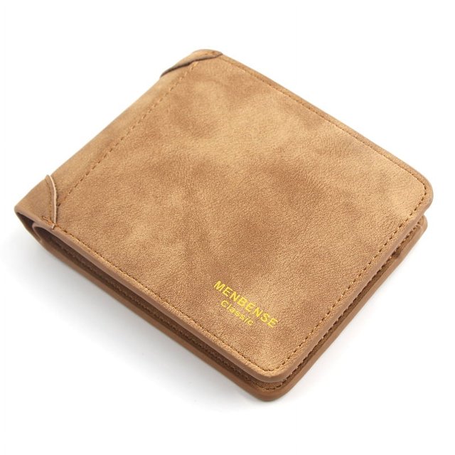 Cartera de hombre esmerilada, billetera corta de gran capacidad, billetera informal de moda, billetera informal de moda