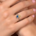 thumbnail image 4 of Gem Stone King 925 Sterling Silver Yellow Citrine Persian Blue Moissanite and White Moissanite Ring for Women (1.48 Cttw, Heart Shape 6MM, Gemstone November Birthstone, Size 9), 4 of 6