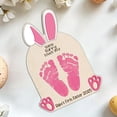 thumbnail image 5 of Easter Wooden Sign, Bunny Handprint Keepsake, Memory Board, Home Decor, Personalized Gift, 1Pcs, 10x7", Pink, 5 of 7