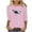 Pink Plus Size Blouse for Women_s, variant on CYMMPU Loose Fit Crew Neck Spring Tops Summer Fashion Shirts Floral Printed Blouses for Women Dressy Casual 3/4 Sleeve T-Shirts Lightweight Basic T-Shirts XL