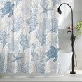 thumbnail image 2 of Blue Grey Coastal Waterproof Shower Curtain, Stall 36"x72" Washable Polyester Fabric Shower Curtains for Bathroom, Sea Turtle Nautical Coral Summer Beach Decorative Bathtub Curtain Sets with Hooks, 2 of 9