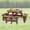 Brown, variant on Danolapsi 6-Person/8-Person Circular Outdoor Wooden Table Picnic Table Set For Patio Backyard Garden With 3/4 Long Benches