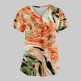 thumbnail image 7 of EHTMSAK Scrubs Tops Prints Floral with Pocket Classic Fit V-Neck Short Sleeve Scrub Top Vermilion 4X, 7 of 7