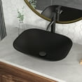thumbnail image 4 of 18-1/2 Inch Rectangle Matte Black Glass Bathroom Vessel Sink Modern Bathroom Basin with Faucet, Drain Accessories, 4 of 11