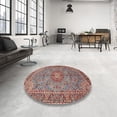 thumbnail image 3 of Ahgly Company Indoor Square Traditional Brown Red Medallion Area Rugs, 5' Square, 3 of 6