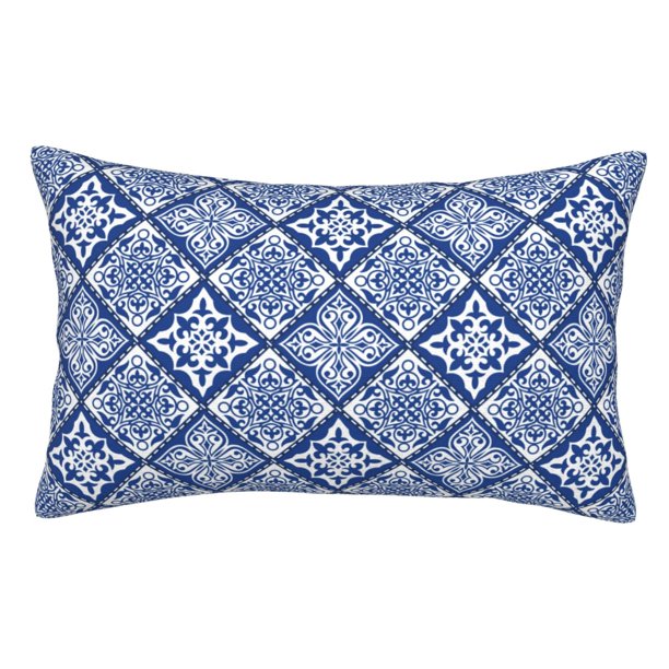 Balery Stylized Flowers Vintage Boho Funda de Cojín Estampada, Regalos para Mujeres, Regalos de Amor para Ella, Regalos para Novia o Esposa, Funda de Almohada-14"x20"