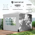 thumbnail image 4 of 10x10 FT Pop-Up Party Tent with Removable Sidewalls – UPF50+ 210D Oxford Canopy  Adjustable Height & Stability Kit with Carry Bag, 4 of 7