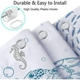 thumbnail image 5 of Beach Ocean Theme Shower Curtain, Nautical Coastal Tropical Fish Sea Turtle Fabric Shower Curtains Set for Kids Bathroom Decorative, Fun Turquoise Blue Restroom Accessories with Hooks 72X72 Inch, 5 of 7