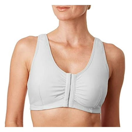 

Alessandra B Front Closure Mastectomy Bra with Pockets-White