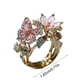 thumbnail image 2 of " Impresionante Deslumbrante Flor Goteo Abierto Anillo de Oro para Mujeres Joyería Elegante ", 2 of 6
